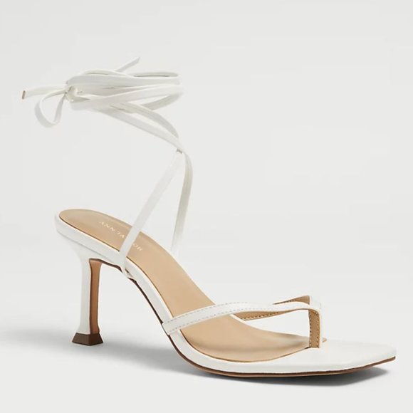 Gianna Leather Thong Wrap Heeled Sandals - Picture 1 of 4